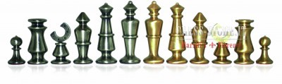 Brass chess set