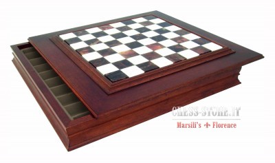 Solid Gold & Silver Chess Set with Luxurious Wood-Alabaster